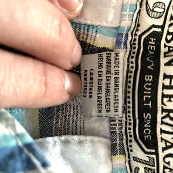 Urban Heritage Selvage Weight 100% Cotton Shorts Men’s Size 32 White Plaid - Picture 5 of 9